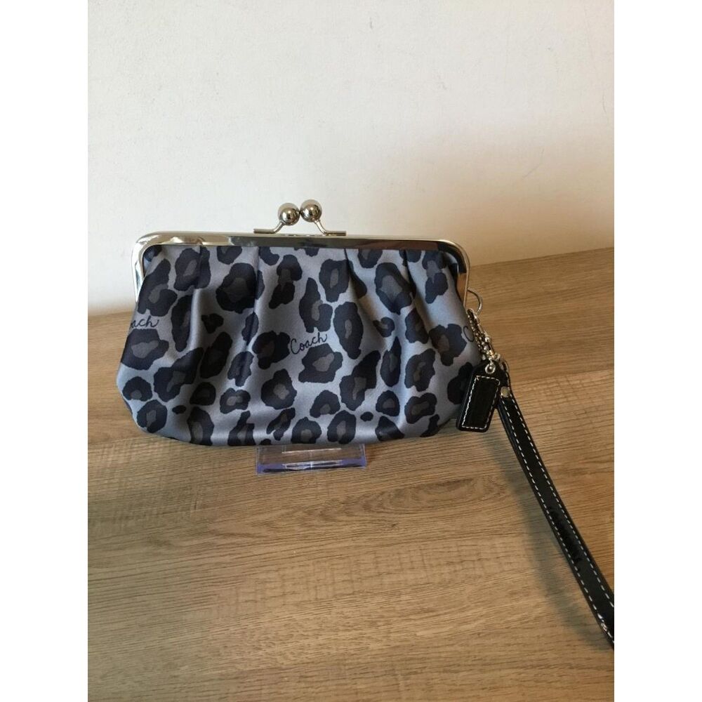 Coach Y2K Oscelot Leopard Print Kisslock Wristlet Purse/Pouch